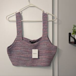 Mixed Purple Crochet Cropped Top